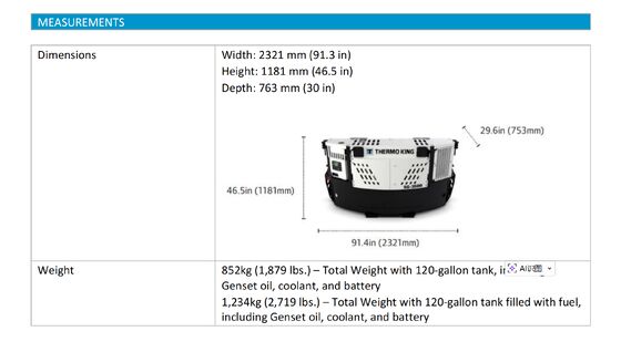 SG3500 THERMO KING silnik wysokoprężny, generator morski, kontener chłodniczy, zasilanie elektryczne, niezwykła wydajność paliwa, produkowana w Chinach