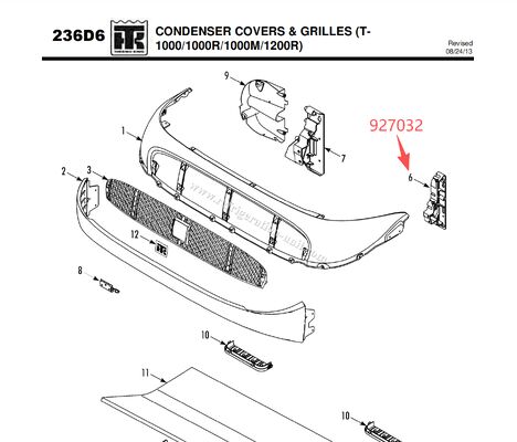 927032 92-7032 BRACKET - cewka (strona silnika), ((T1000R/T1000M/T1200R) wsparcie osłony
